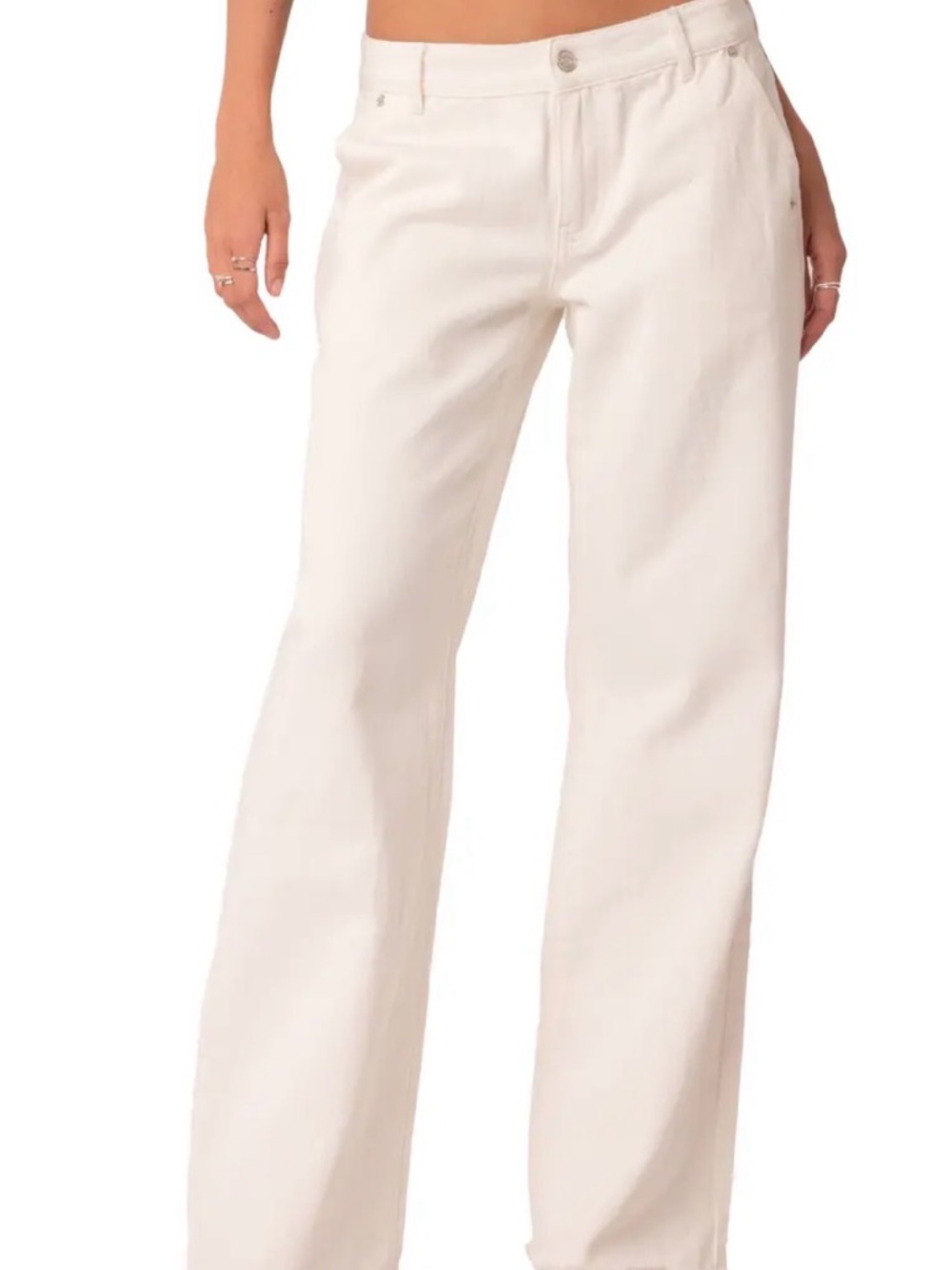 Edikted Wide Leg Jeans fray hem jeans